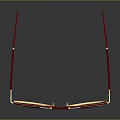 Luxury Jewelry Sunglasses With Red Frame Gold Accents And Brown Lenses