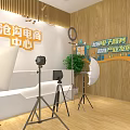 Agricultural Exhibition Hall With E-commerce Boosting Industry Development Photography Equipment Green Plants And Wooden Walls