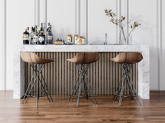 Modern Bar Chair Combination Bar Chair Combination 3d model