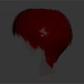 Woman With Red Short Hair In Stylish Modern Layered Hairstyle