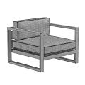 Modern Wooden Frame Leisure Chair With White Cushion Armrest And Simple Design