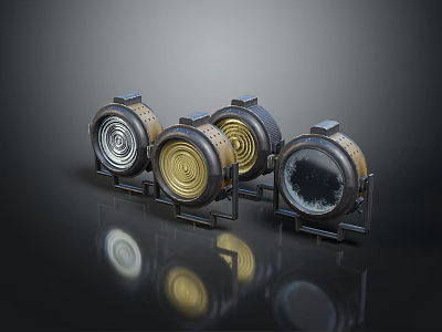 Sleek Car Alloy Wheels With Gold Accents Displayed On Black Reflective Surface 3d model