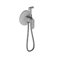 Wall Mounted Chrome Faucet With Flexible Shower Hose For Bathroom Use