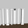 European Classical Roman Column Simple European Column Carved Column Head Column Square Column Roman Column 3d model