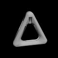 White 3D Printed Hollow Triangle Object With Modern Geometric Design And Bottom Hole 3d model