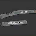 Silver Metal Folding Knife With Diamond Pattern Open And Closed Reflective Surface