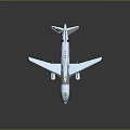 White And Blue Passenger Airplane With Modern Design Wings Engines And Fuselage