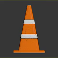 Orange High Visibility Traffic Cone With Reflective Stripes And Square Base