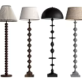 Modern Floor Lamps With Spiral Bases And Fabric Shades In Various Colors