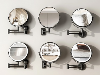 Modern mirror makeup mirror vanity mirror folding mirror wall-mounted mirror beauty mirror small round mirror 3d model