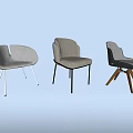 Modern Dining Chairs With Wooden Legs And Light Dark Upholstered Seats Design