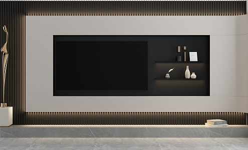 Modern TV Background Cabinet 3d model