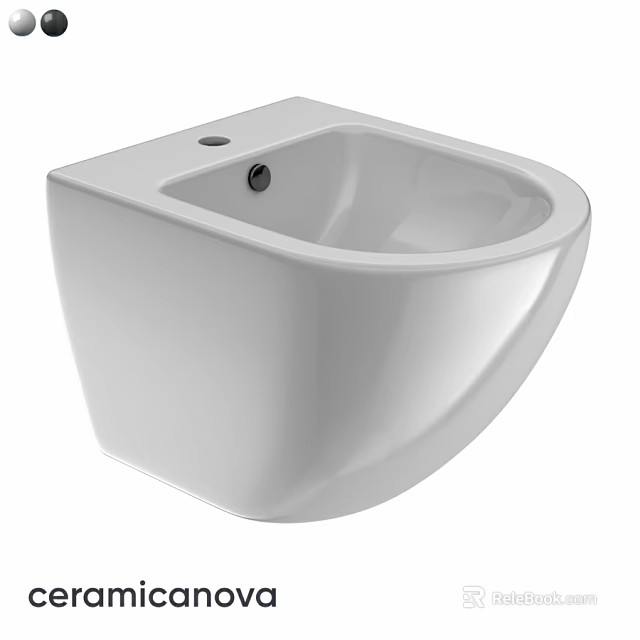 Modern White Wall Mounted Toilet With Sleek Ceramic Bathroom Design 3d model 