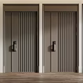 Contemporary Security Doors With Vertical Slat Design And Multiple Color Options 3d model