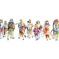 Modern Multiplayer Color Lead Characters 3d model