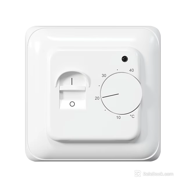 White Switch Panel With On Off Switch And Temperature Knob 3d model