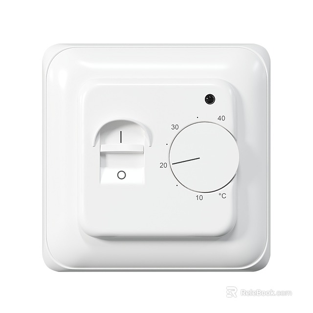 White Switch Panel With On Off Switch And Temperature Knob 3d model 