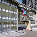 Modern Commercial Complex Exterior With High Rise Towers And Retail Facilities Design