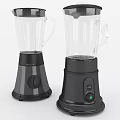 Modern Daily Appliance Blenders With Transparent Jars And Black Gray Control Knobs 3d model