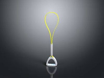 White Base Device With Yellow Cord And Triangular Top Design 3d model