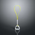 White Base Device With Yellow Cord And Triangular Top Design 3d model