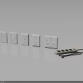 Modern White Electrical Switches Sockets And Power Strip Arrangement For Home