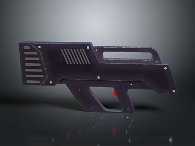Modern Tactical Weapon Frame With Dark Metallic Design And Vent Holes 3d model