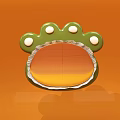 Green Claw Shaped Mirror With White Dots On Orange Background 3d model