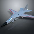 Gray Jet Airplane Model With Red Striped Wings And Pointed Nose