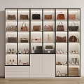 Modern Shoe Cabinet With Multiple Shelves Drawers For Organized Handbags And Shoes Storage