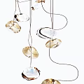 Modern Elegant Shell Shaped Chandelier With Transparent Hanging Decorative Elements 3d model