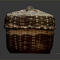 Basket Bamboo Basket Straw Basket Vegetable Basket Egg Basket Storage Basket Bamboo Basket Storage Basket Bamboo Blue 3d model