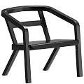Sleek Modern Black Wooden Lounge Chair With Ergonomic Armrests And Sturdy Frame