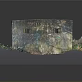 Octagonal Moss Covered Bunker Model With Green Vegetation And Black Base