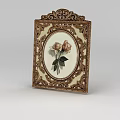 Elegant Ornate Carved Frame Featuring Oval Rose Design And Intricate Details