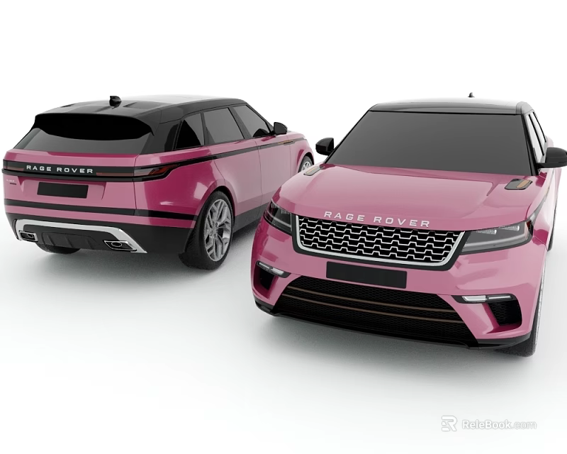 Pink Range Rover SUV With Front And Rear Exterior View Design 3d model