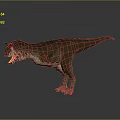 3D Model of T-Rex Dinosaur with Brown Skin Open Mouth Sharp Teeth on Gray Background