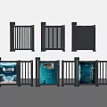 Public Facility Turnstiles With Various Styles And Advertising Display Screens For Access Control 3d model