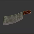 Sharp Kitchen Knife With Dark Blade Red Handle And White Dot Decorations 3d model