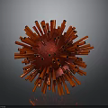 Biological Organ Structure With Hair Like Red Spikes And Spherical Form