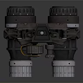Commercial Equipment With Binocular Design Blue Glowing Lenses And Yellow Control Knob