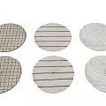 Round Rugs with Various Patterns in Neutral Tones for Home Decor Collection 3d model