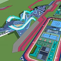 Children's Play Area Design With Colorful Slides Running Tracks And Sports Courts