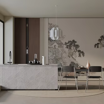 Modern table combination 3d model