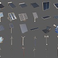 Solar Panel Photovoltaic Power Generation Panel New Energy Wind Turbine Wind Power Windmill 3d model