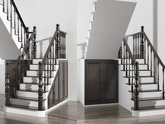 Jane European Stair Combination 3d model