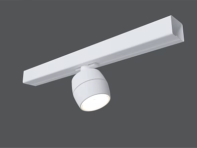Modern White Track Mounted Single Downlight Spotlight Circular Lighting Fixture 3d model