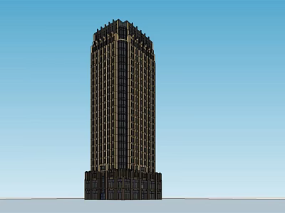 Tall Modern Office Building With Glass Windows And Architectural Design 3d model