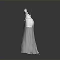 Elegant White Fashion Dress With Spaghetti Straps Fitted Bodice And Split Skirt