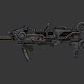 Futuristic Sci Fi Weapon Featuring Intricate Mechanical Structure Dual Circular Components And Metallic Finish 3d model